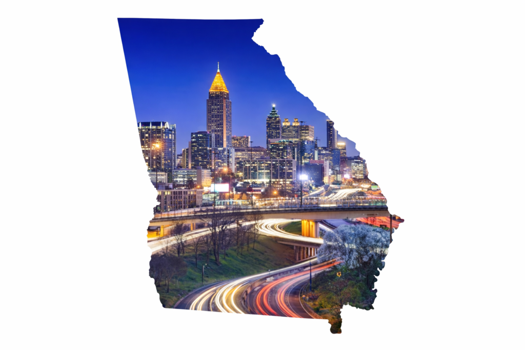 map of Georgia roofing service area